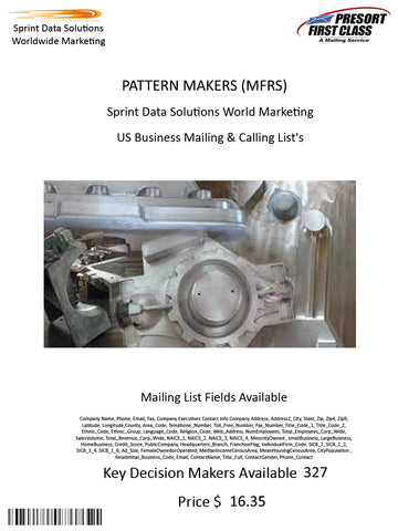 PATTERN MAKERS (MFRS)