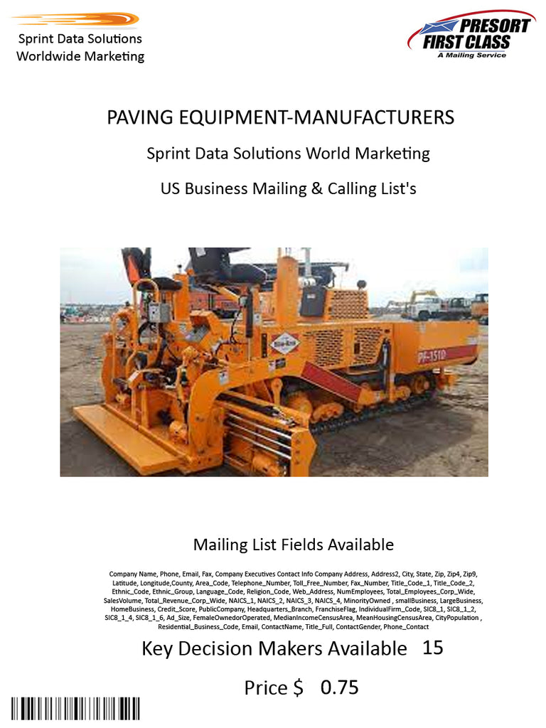 PAVING EQUIPMENT-MANUFACTURERS