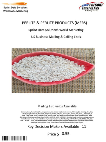 PERLITE & PERLITE PRODUCTS (MFRS)