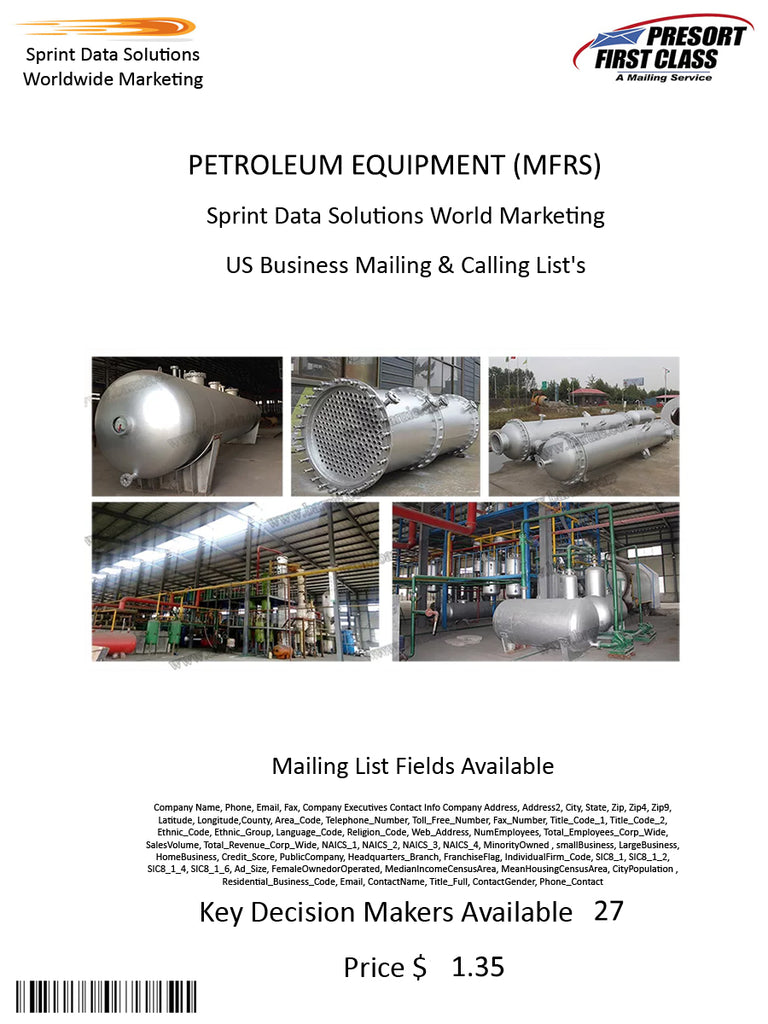 PETROLEUM EQUIPMENT (MFRS)