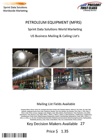 PETROLEUM EQUIPMENT (MFRS)