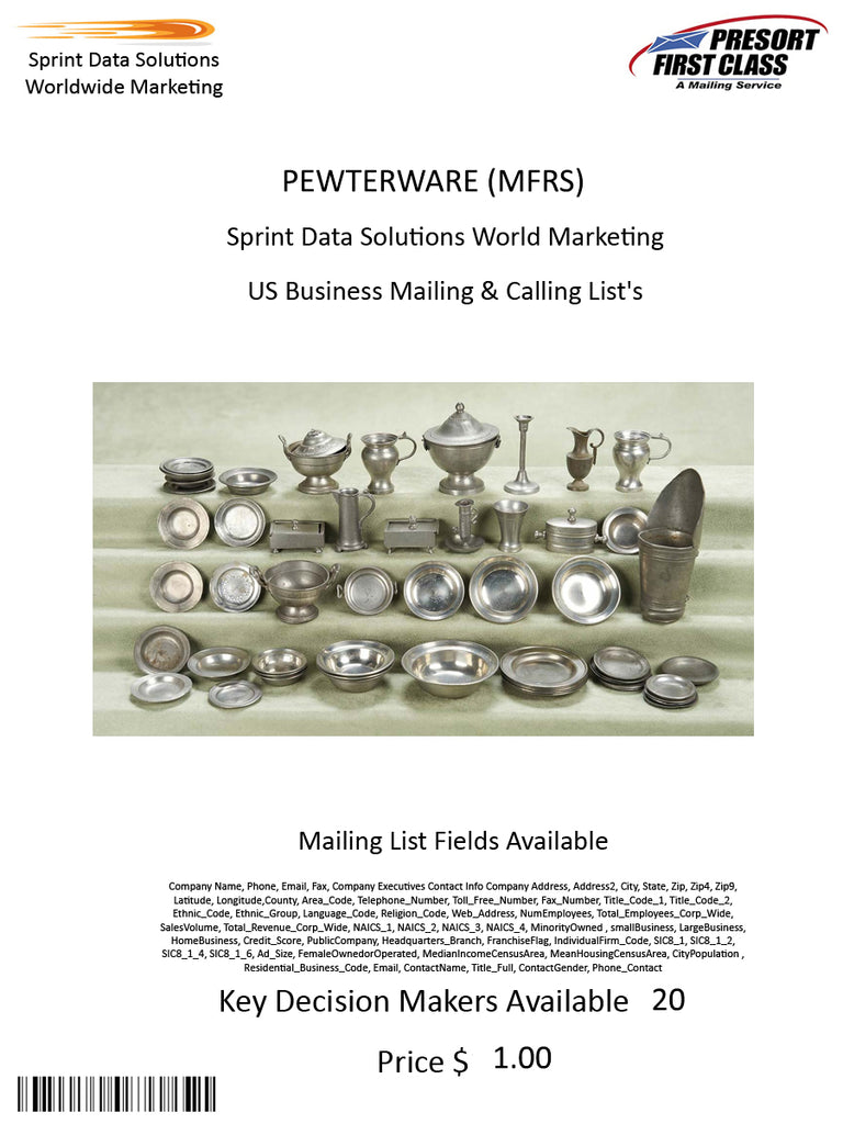 PEWTERWARE (MFRS)