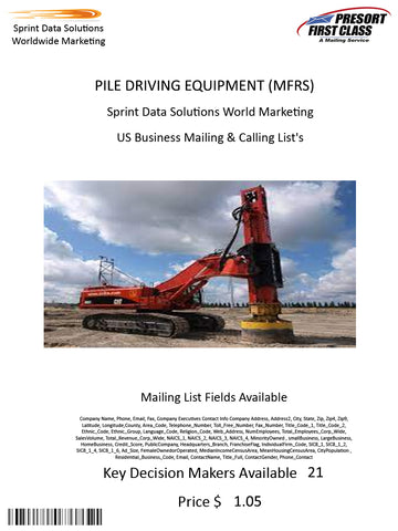 PILE DRIVING EQUIPMENT (MFRS)