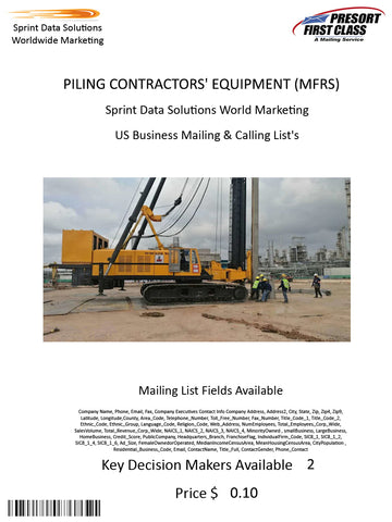 PILING CONTRACTORS' EQUIPMENT (MFRS)