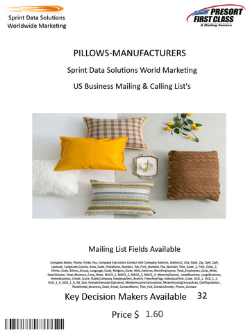 PILLOWS-MANUFACTURERS