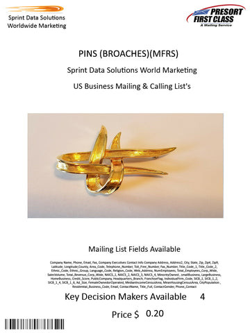 PINS (BROACHES)(MFRS)