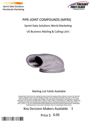 PIPE-JOINT COMPOUNDS (MFRS)