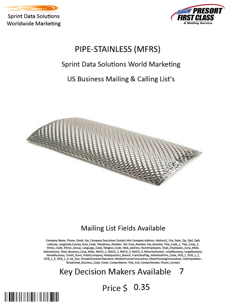 PIPE-STAINLESS (MFRS)