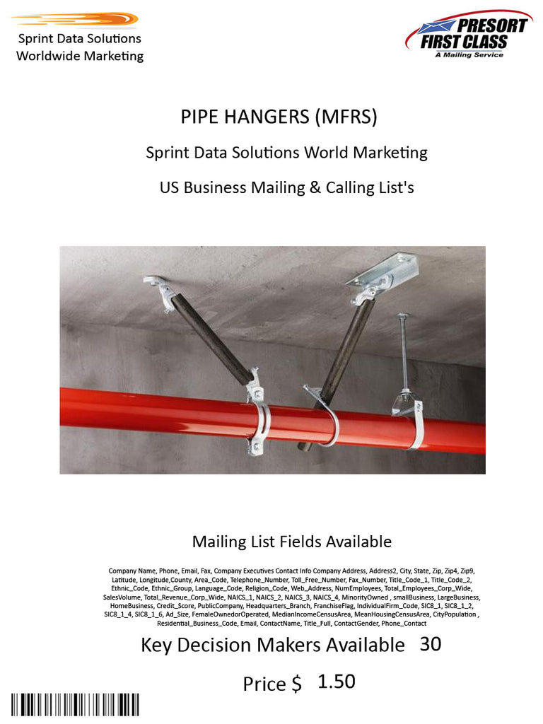 PIPE HANGERS (MFRS)