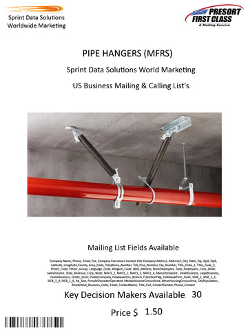 PIPE HANGERS (MFRS)