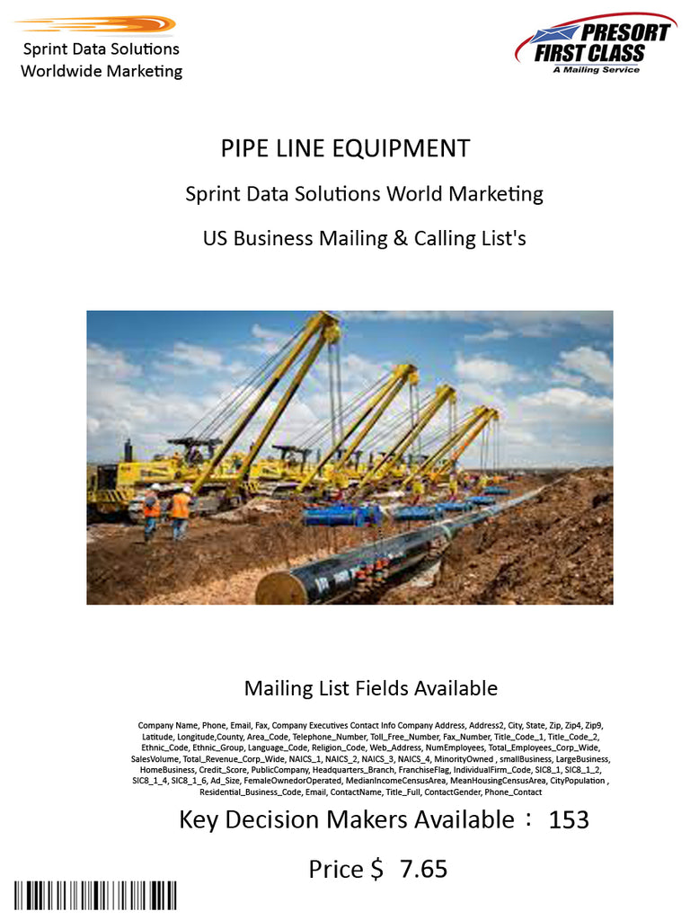 PIPE LINE EQUIPMENT