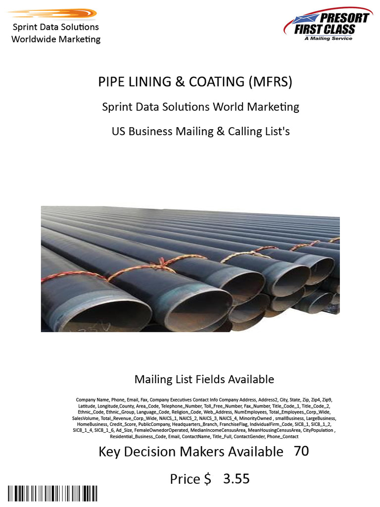 PIPE LINING & COATING (MFRS)