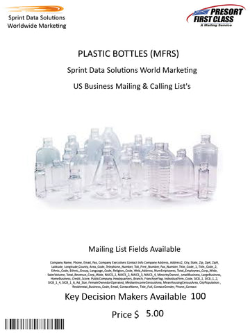 PLASTIC BOTTLES (MFRS)