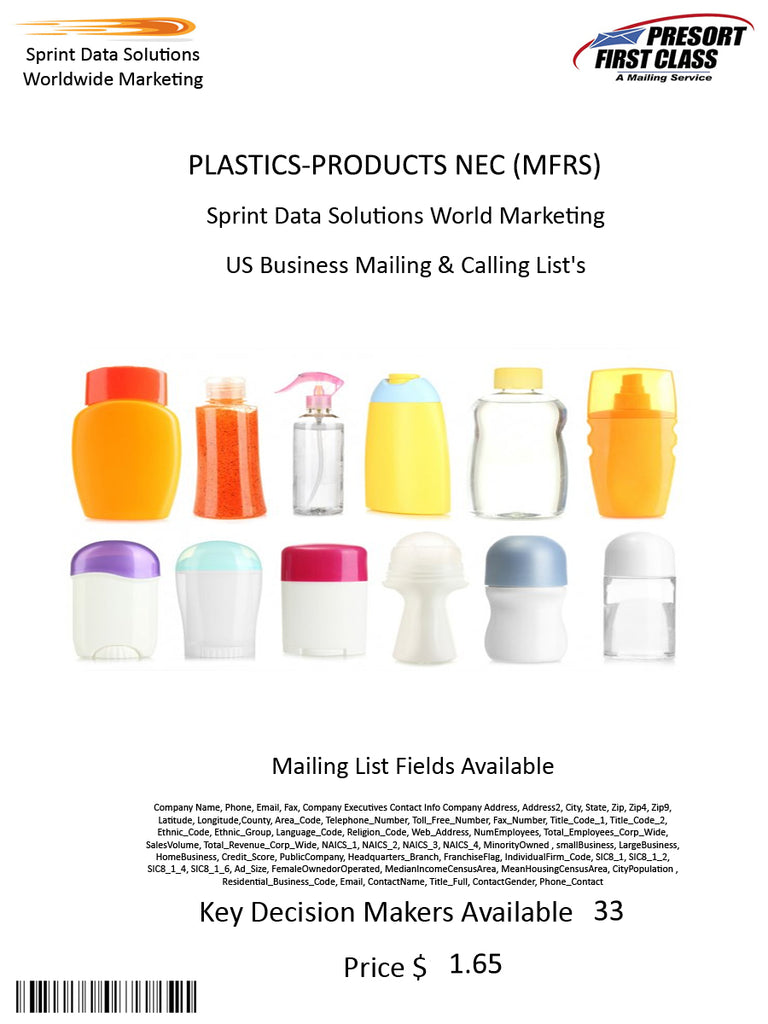 PLASTICS-PRODUCTS NEC (MFRS)