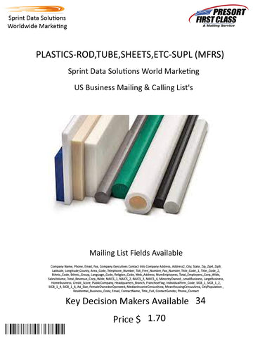 PLASTICS-ROD,TUBE,SHEETS,ETC-SUPL (MFRS)