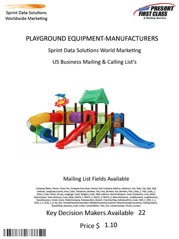 PLAYGROUND EQUIPMENT-MANUFACTURERS