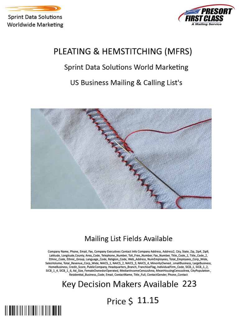 PLEATING & HEMSTITCHING (MFRS)