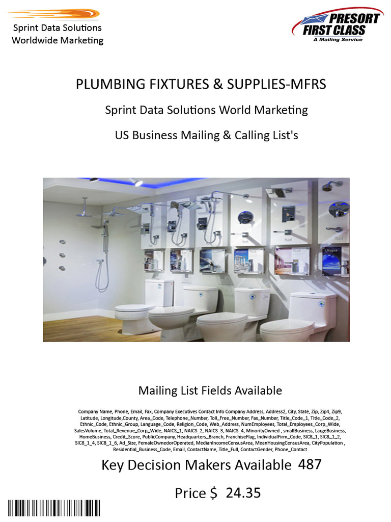 PLUMBING FIXTURES & SUPPLIES-MFRS