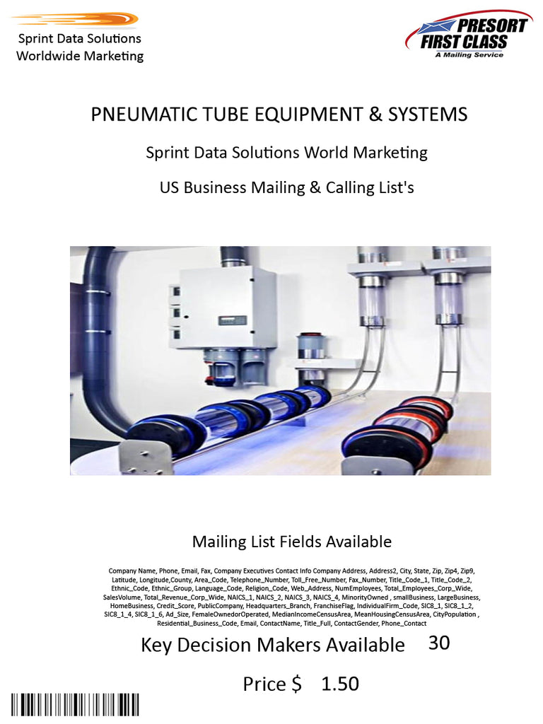 PNEUMATIC TUBE EQUIPMENT & SYSTEMS