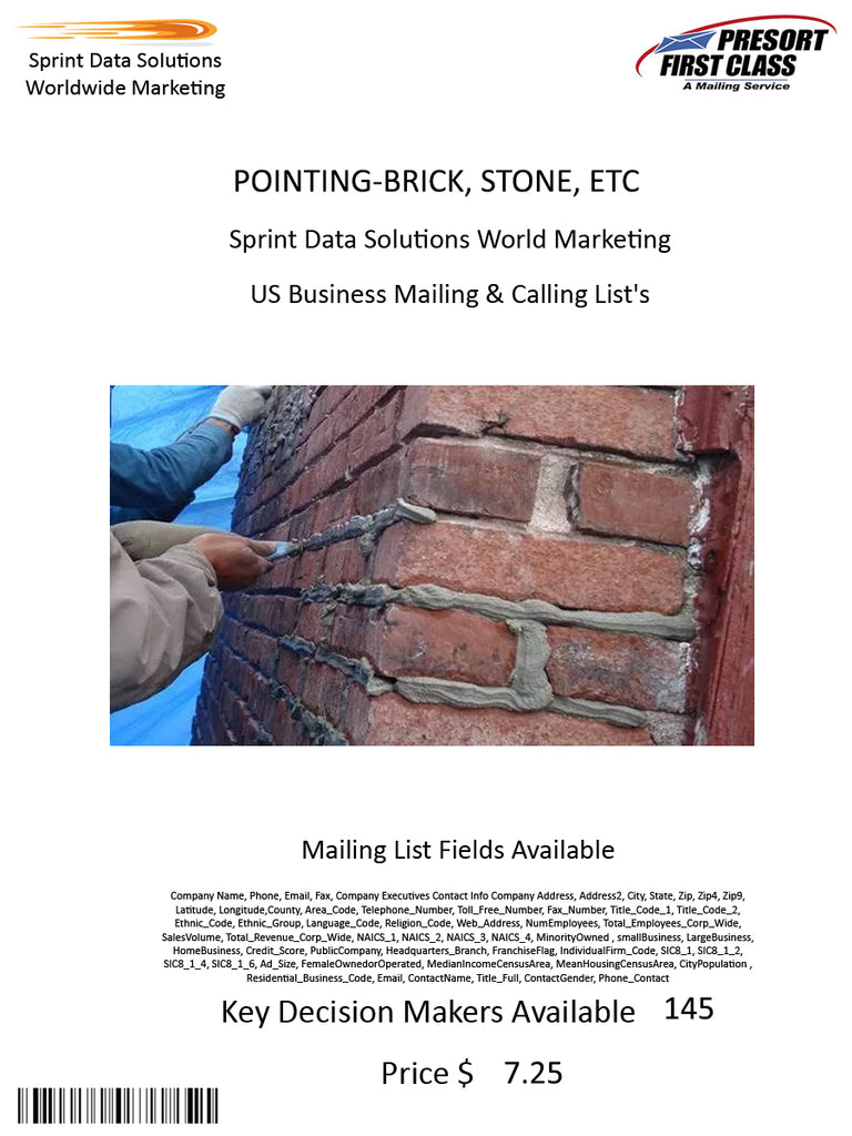 POINTING-BRICK, STONE, ETC