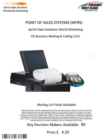 POINT OF SALES SYSTEMS (MFRS)