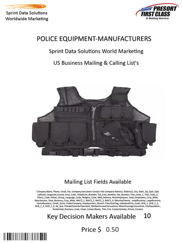 POLICE EQUIPMENT-MANUFACTURERS