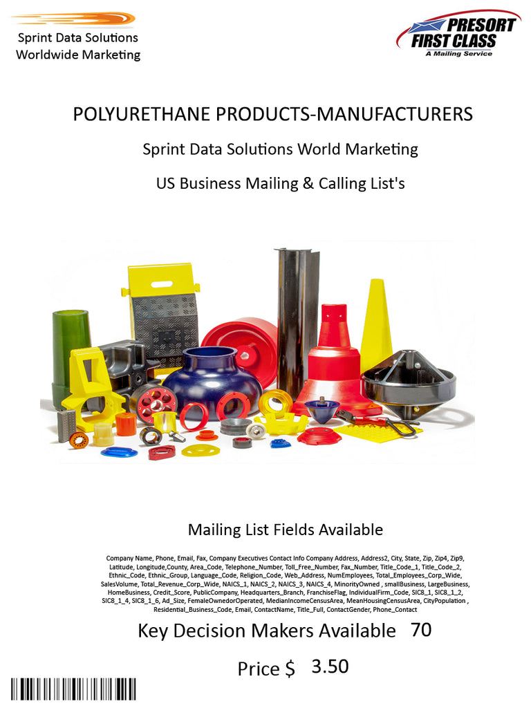 POLYURETHANE PRODUCTS-MANUFACTURERS