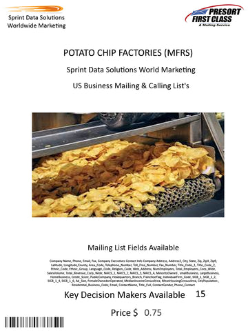 POTATO CHIP FACTORIES (MFRS)