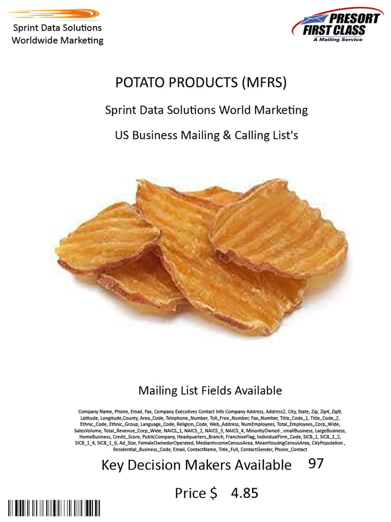 POTATO PRODUCTS (MFRS)