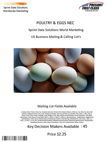 POULTRY & EGGS NEC