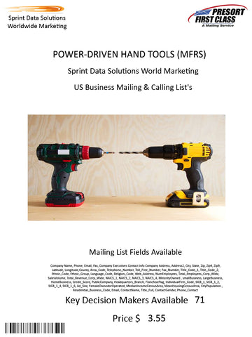 POWER-DRIVEN HAND TOOLS (MFRS)