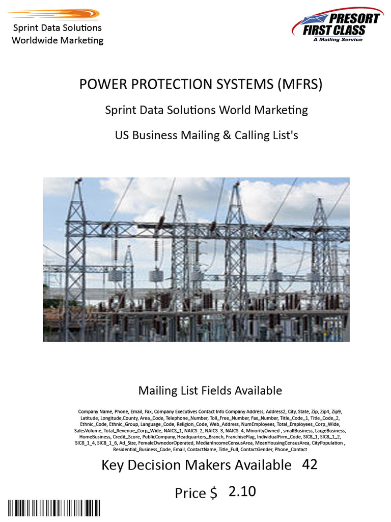 POWER PROTECTION SYSTEMS (MFRS)