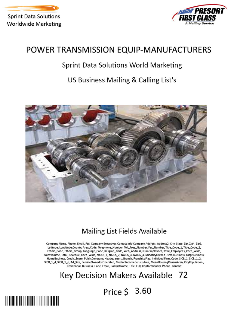 POWER TRANSMISSION EQUIP-MANUFACTURERS