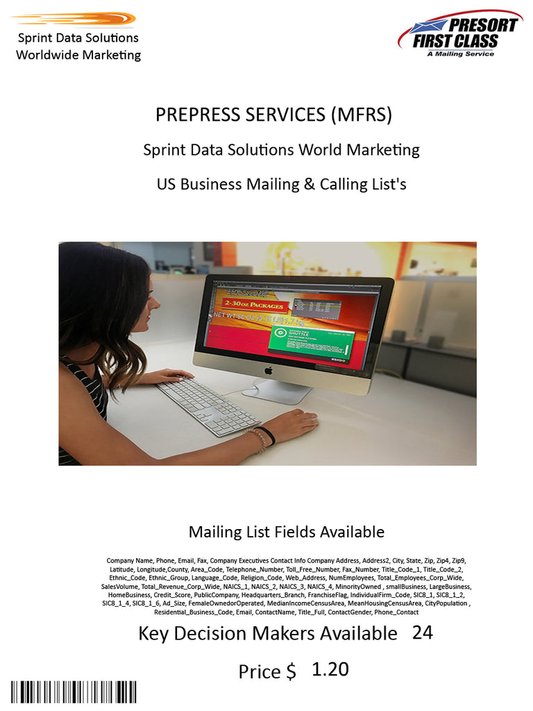 PREPRESS SERVICES (MFRS)