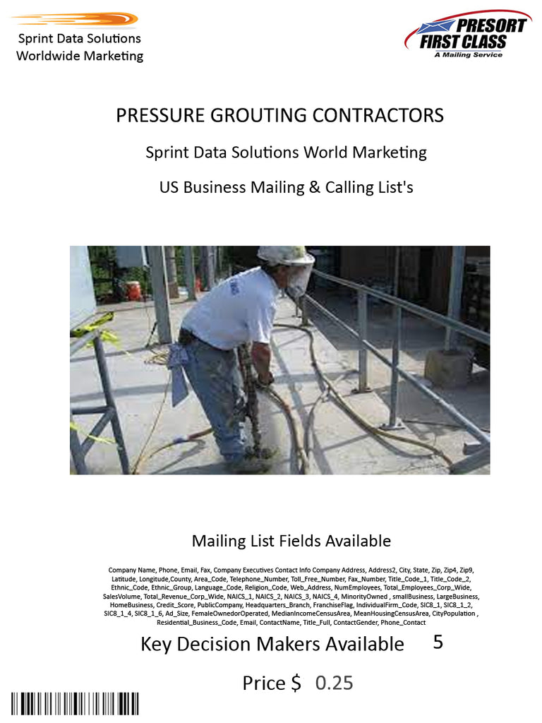 PRESSURE GROUTING CONTRACTORS