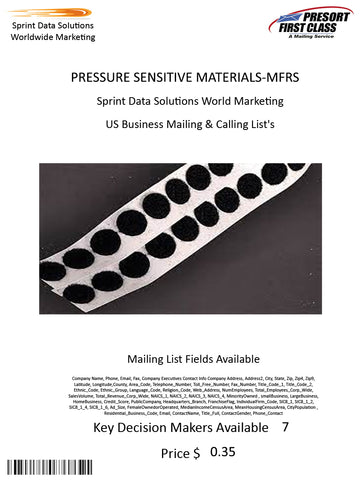 PRESSURE SENSITIVE MATERIALS-MFRS