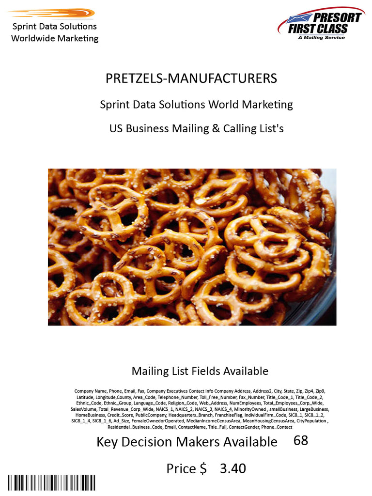 PRETZELS-MANUFACTURERS