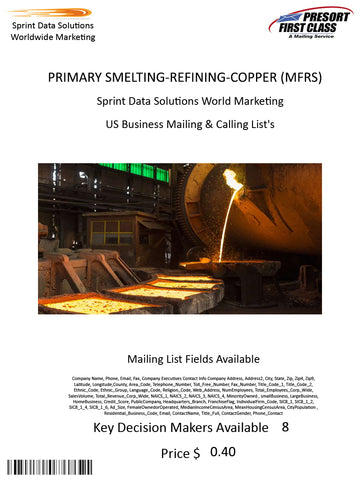 PRIMARY SMELTING-REFINING-COPPER (MFRS)