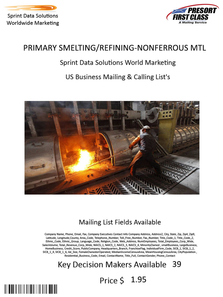 PRIMARY SMELTING/REFINING-NONFERROUS MTL