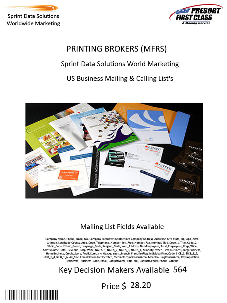 PRINTING BROKERS (MFRS)