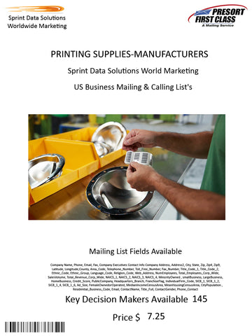 PRINTING SUPPLIES-MANUFACTURERS