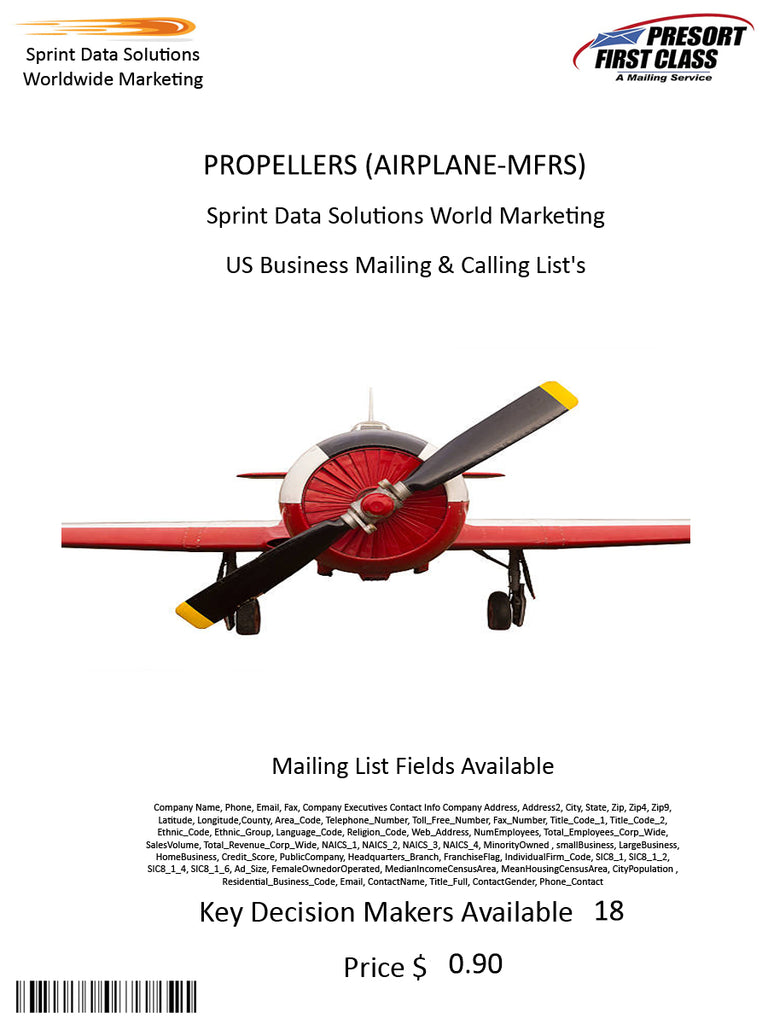 PROPELLERS (AIRPLANE-MFRS)