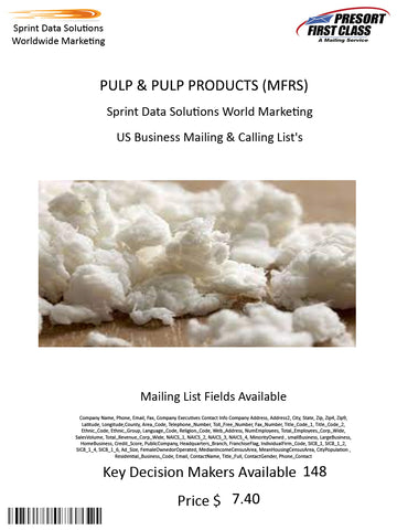 PULP & PULP PRODUCTS (MFRS)