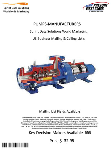 PUMPS-MANUFACTURERS