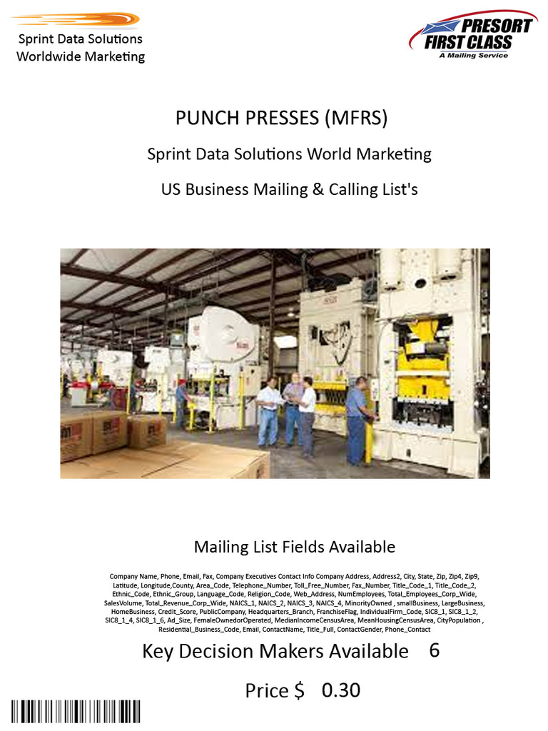 PUNCH PRESSES (MFRS)