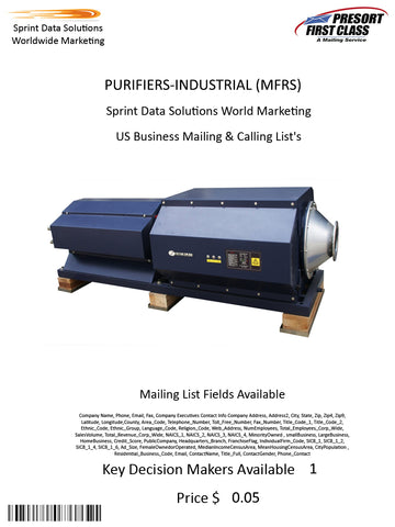 PURIFIERS-INDUSTRIAL (MFRS)