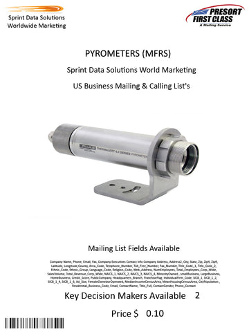 PYROMETERS (MFRS)