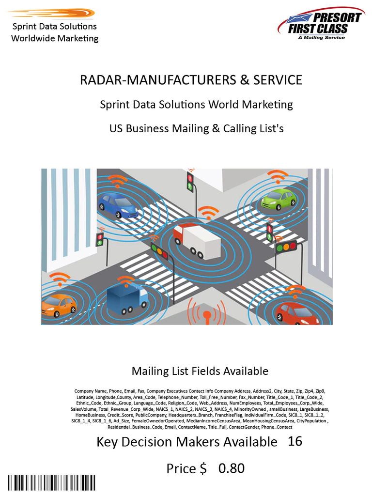 RADAR-MANUFACTURERS & SERVICE