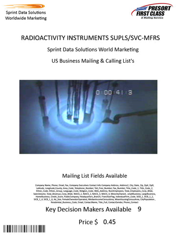 RADIOACTIVITY INSTRUMENTS SUPLS/SVC-MFRS