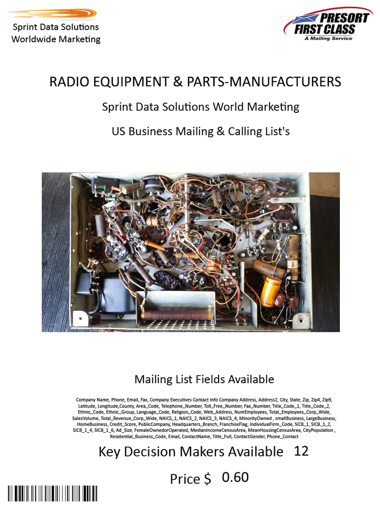 RADIO EQUIPMENT & PARTS-MANUFACTURERS